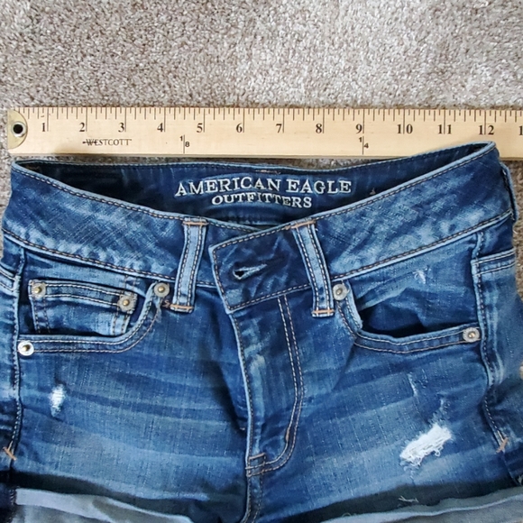 American Eagle High Rise Shorties Jean Shorts - Picture 3 of 6